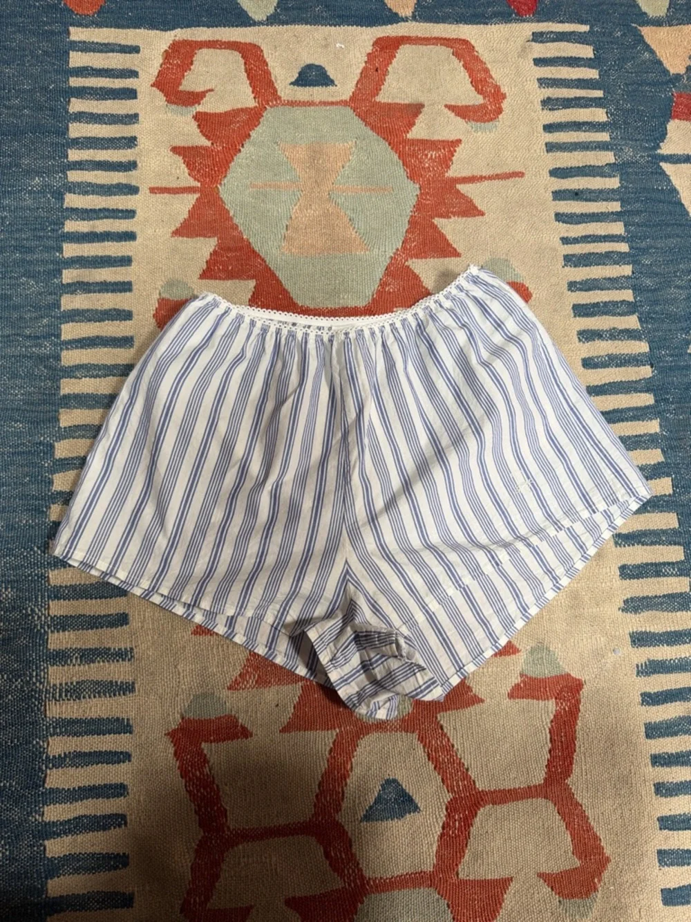 Doen Thelma Shorts in Indigo Sorrento Stripe size XS cotton silk - Picture 3 of 14
